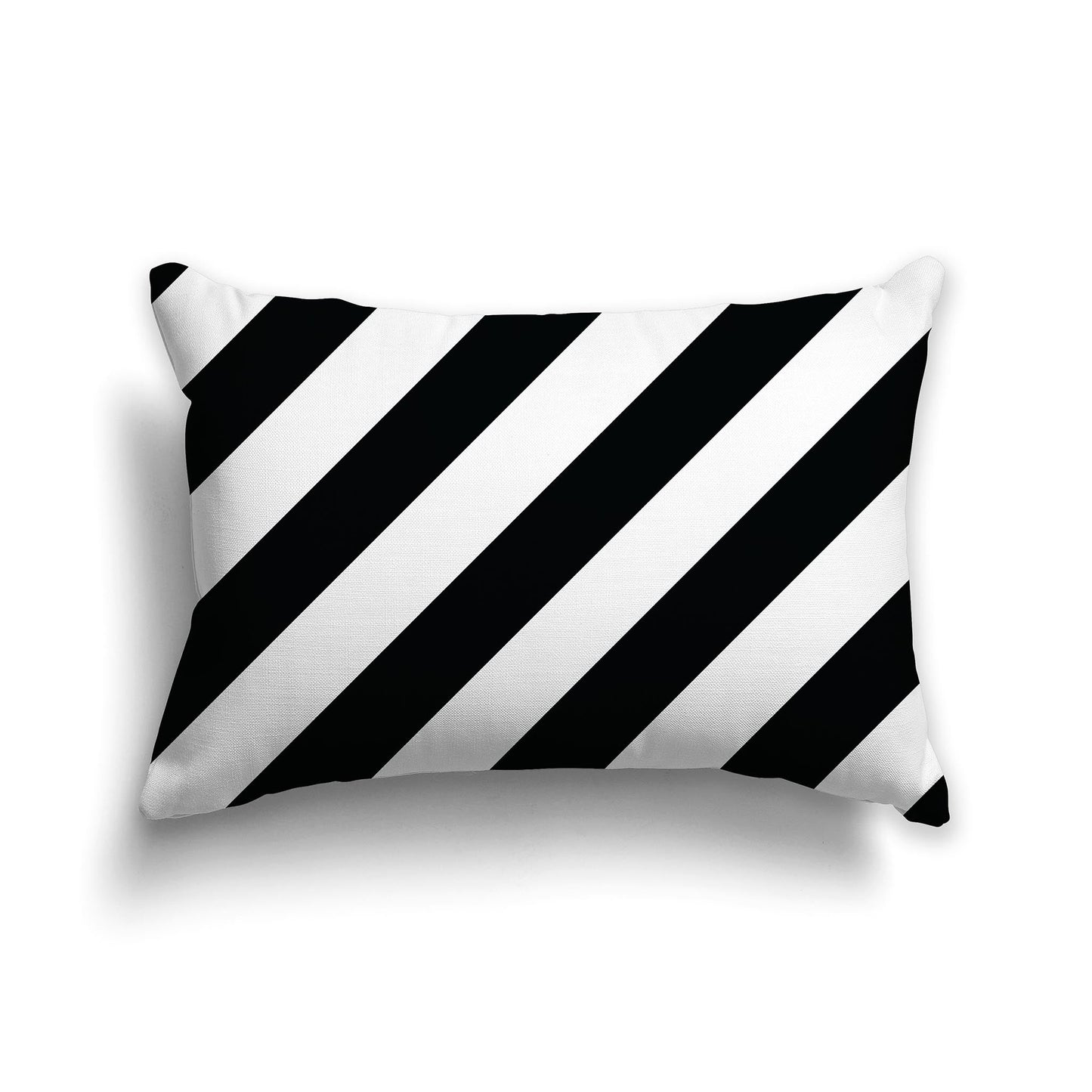 White/Beige-white Throw Pillow with Black Diagonal Bars on Both Sides, CAPC-1012-031