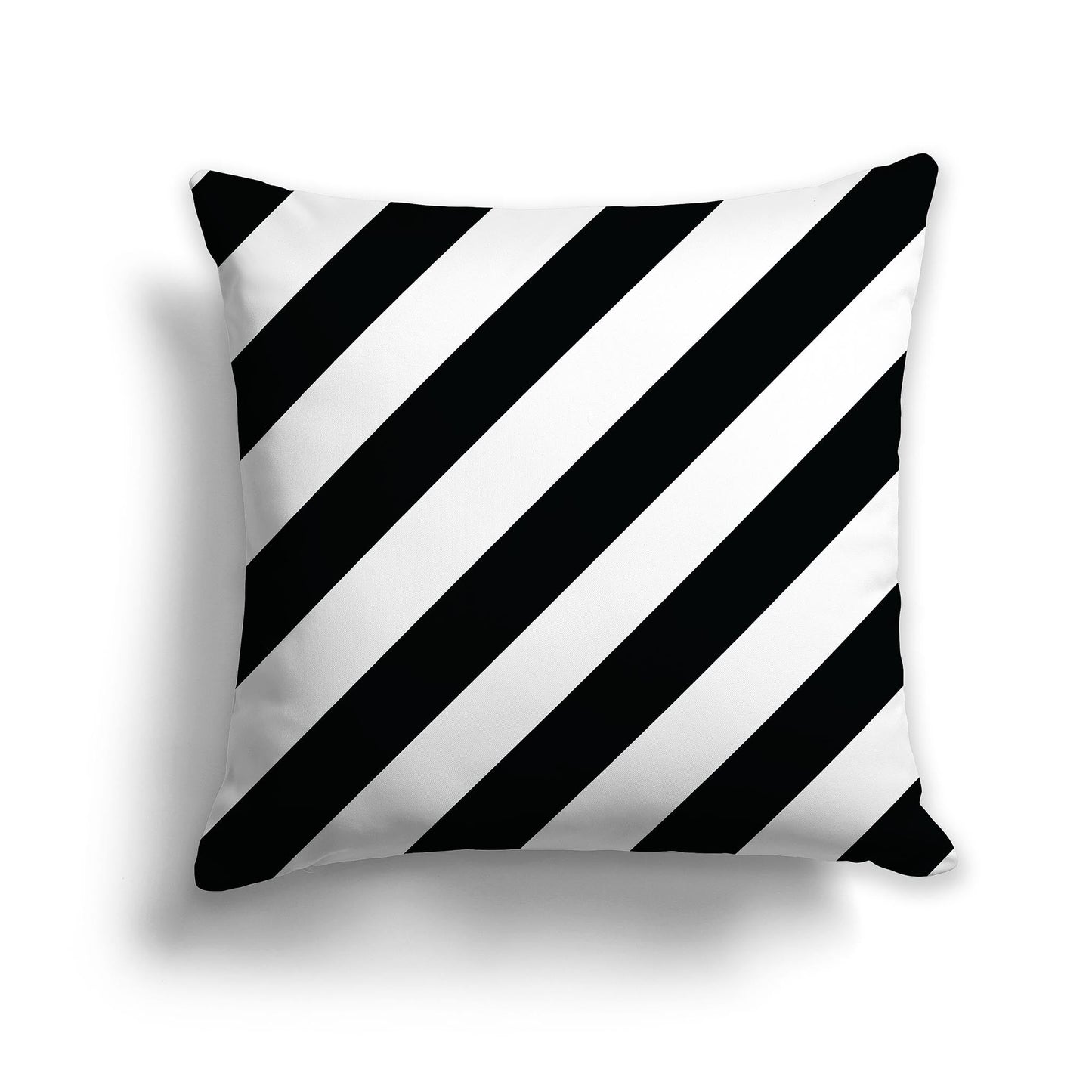 White/Beige-white Throw Pillow with Black Diagonal Bars on Both Sides, CAPC-1012-031