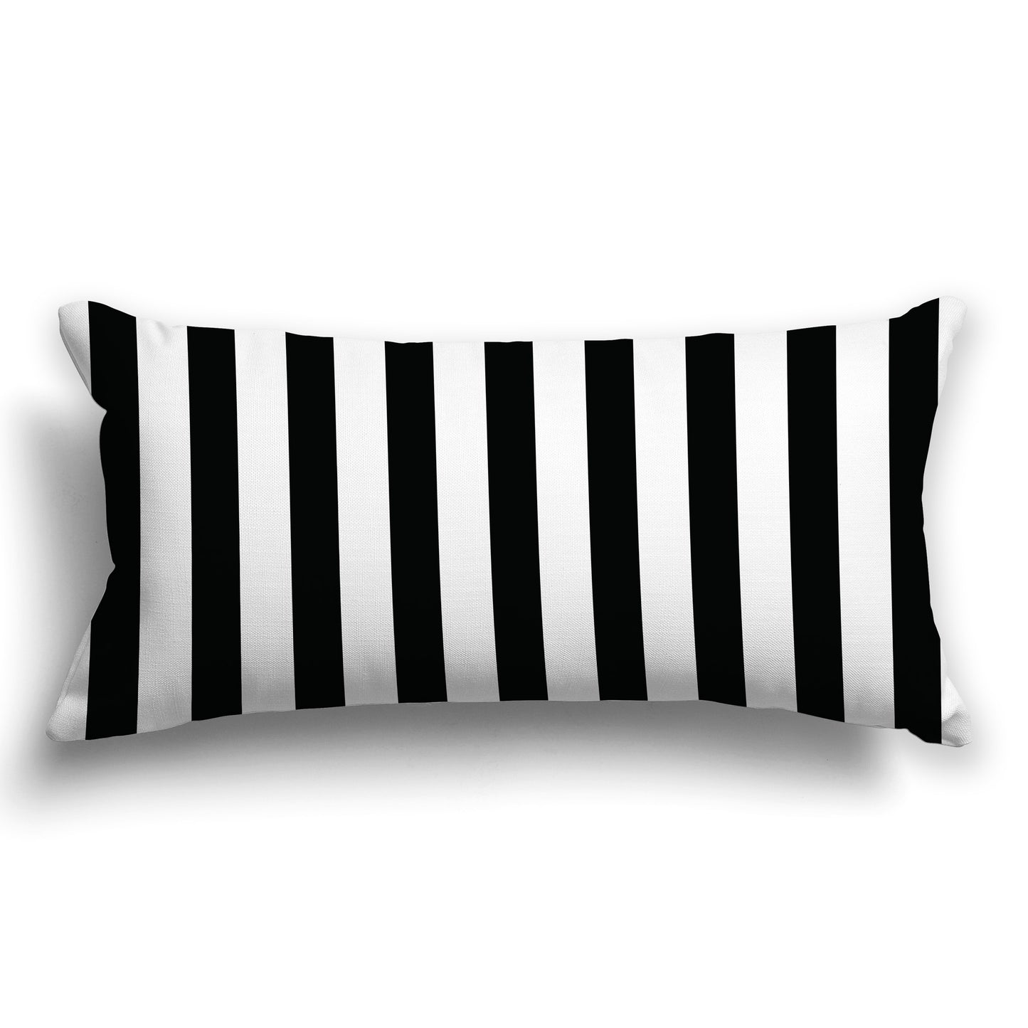 White/Beige-white Throw Pillow with Black Bars on Front and Solid White/Beige-white Back, CAPC-1012-051