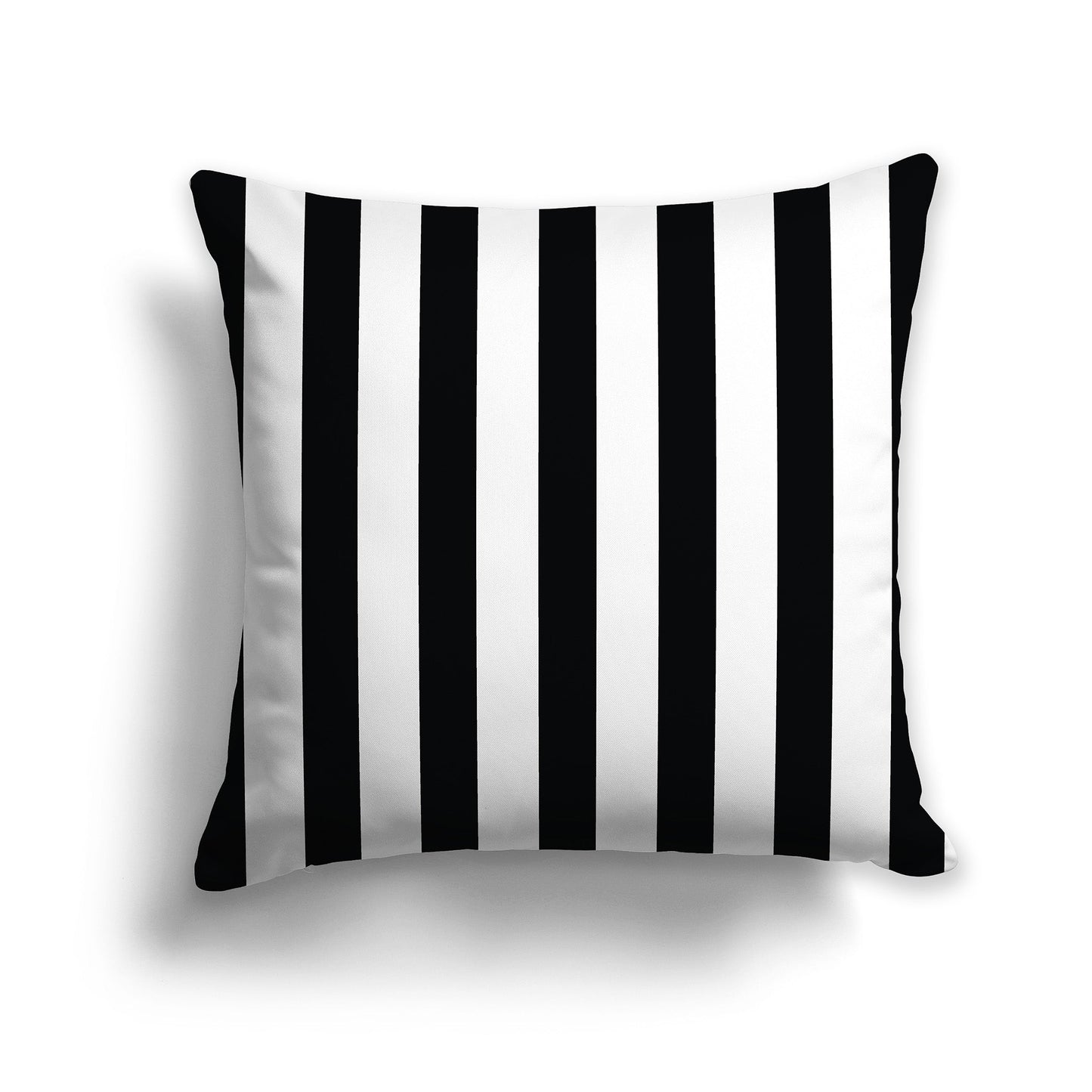 White/Beige-white Throw Pillow with Black Bars on Front and Solid White/Beige-white Back, CAPC-1012-051