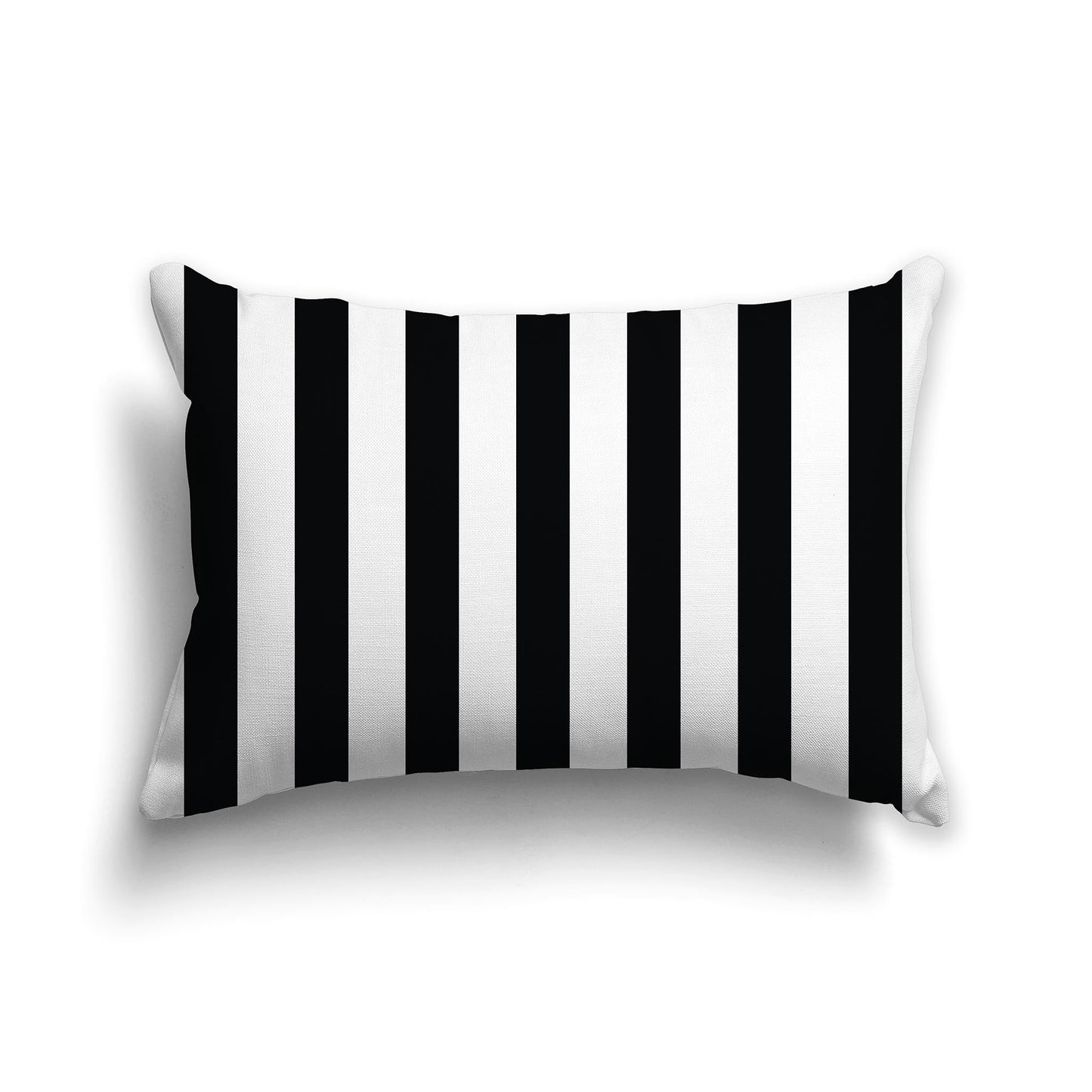 White/Beige-white Throw Pillow with Black Bars on Front and Solid White/Beige-white Back, CAPC-1012-051
