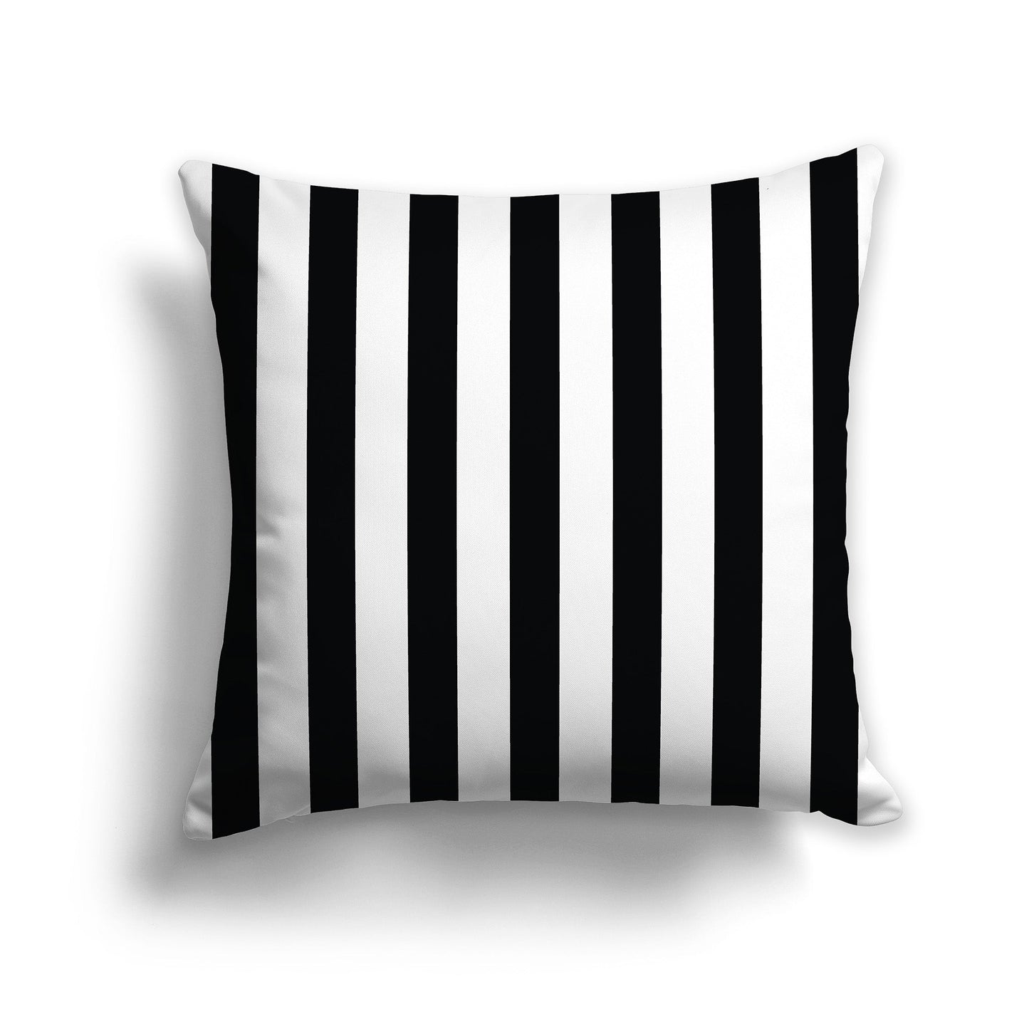 White/Beige-white Throw Pillow with Black Bars on Front and Solid White/Beige-white Back, CAPC-1012-051