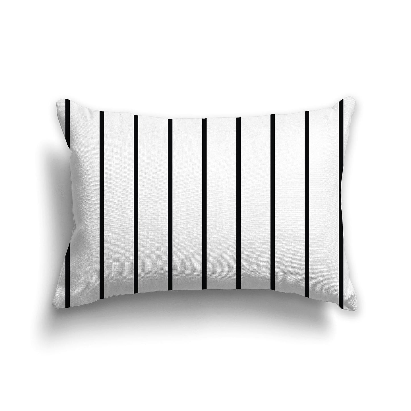 White/Beige-white Throw Pillow with Black Stripes on Front and Solid White/Beige-white Back, CAPC-1012-061
