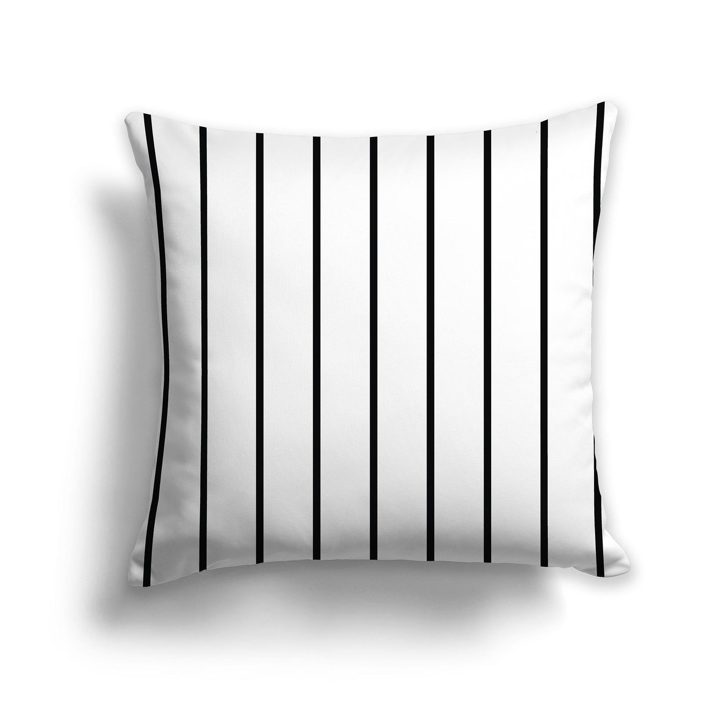 White/Beige-white Throw Pillow with Black Stripes on Front and Solid White/Beige-white Back, CAPC-1012-061