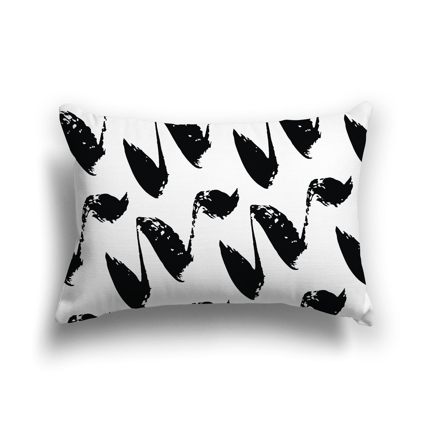 White/Beige-white Throw Pillow with Black Squiggle Pattern on Both Sides, CAPC-1012-081