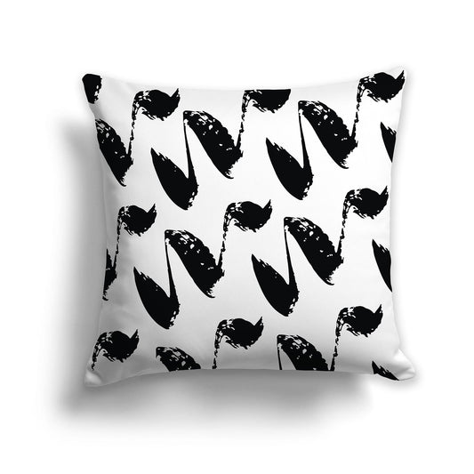 White/Beige-white Throw Pillow with Black Squiggle Pattern on Both Sides, CAPC-1012-081