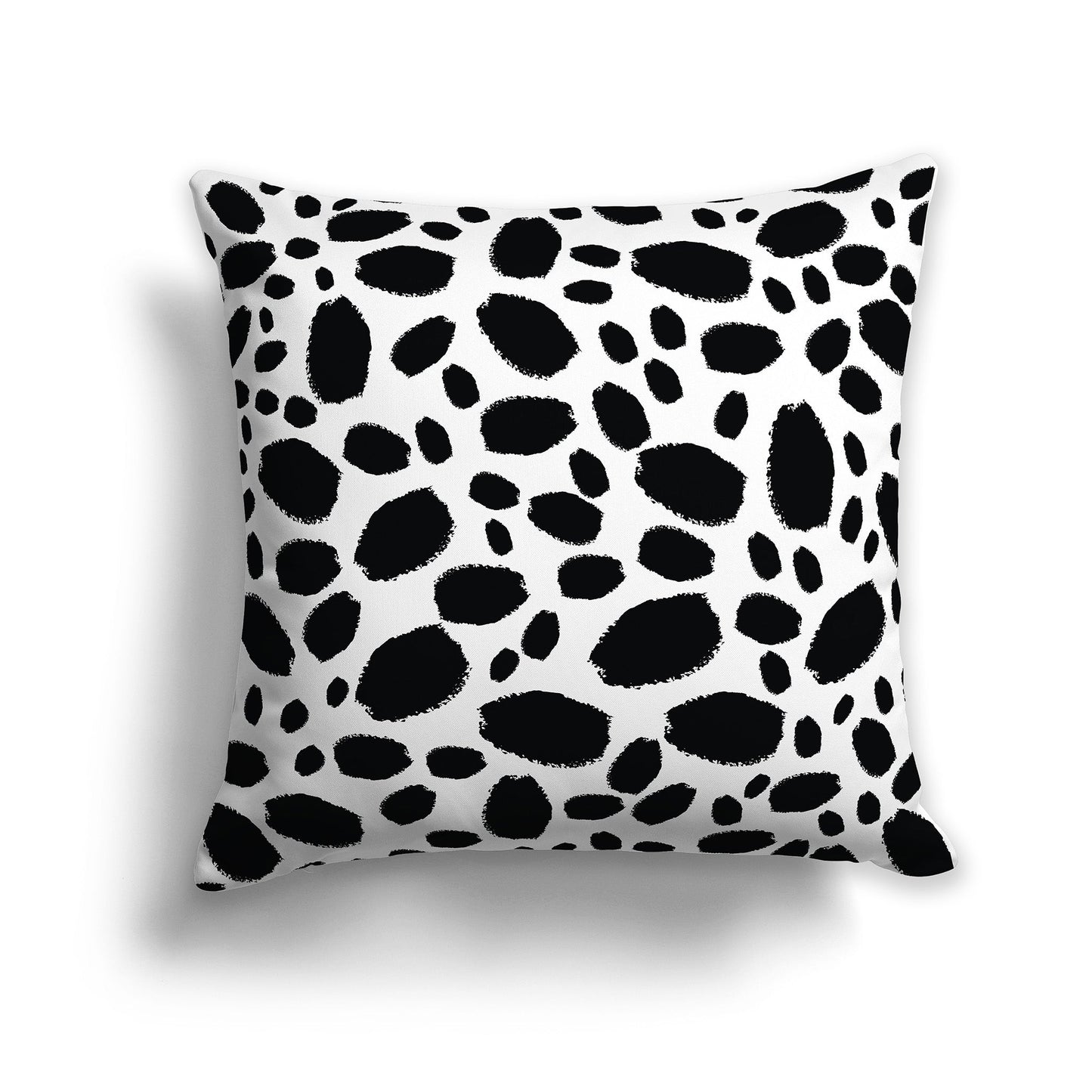 White/Beige-white Throw Pillow with Black Paint Dabs on Both Sides, CAPC-1012-091