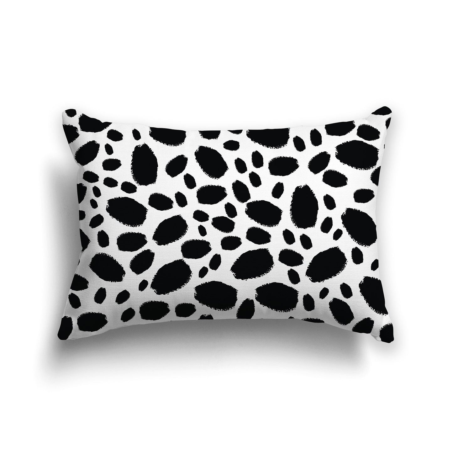 White/Beige-white Throw Pillow with Black Paint Dabs on Both Sides, CAPC-1012-091