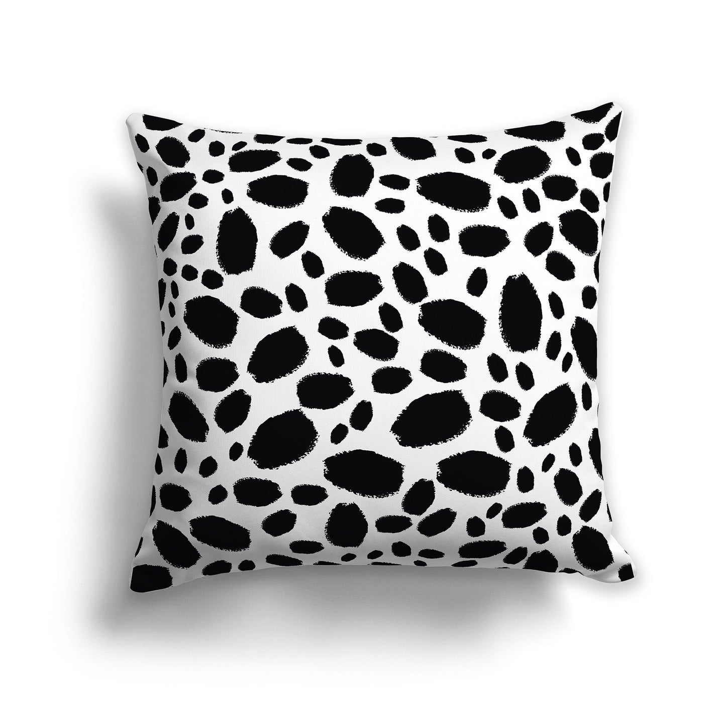 White/Beige-white Throw Pillow with Black Paint Dabs on Both Sides, CAPC-1012-091