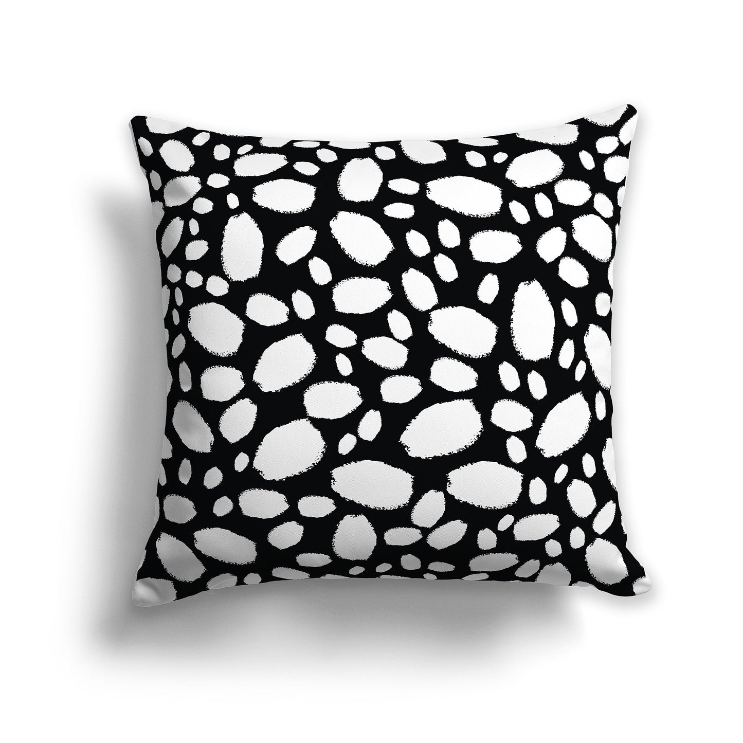 Black Throw Pillow with White/Beige-white Paint Dabs on Both Sides, CAPC-1012-092