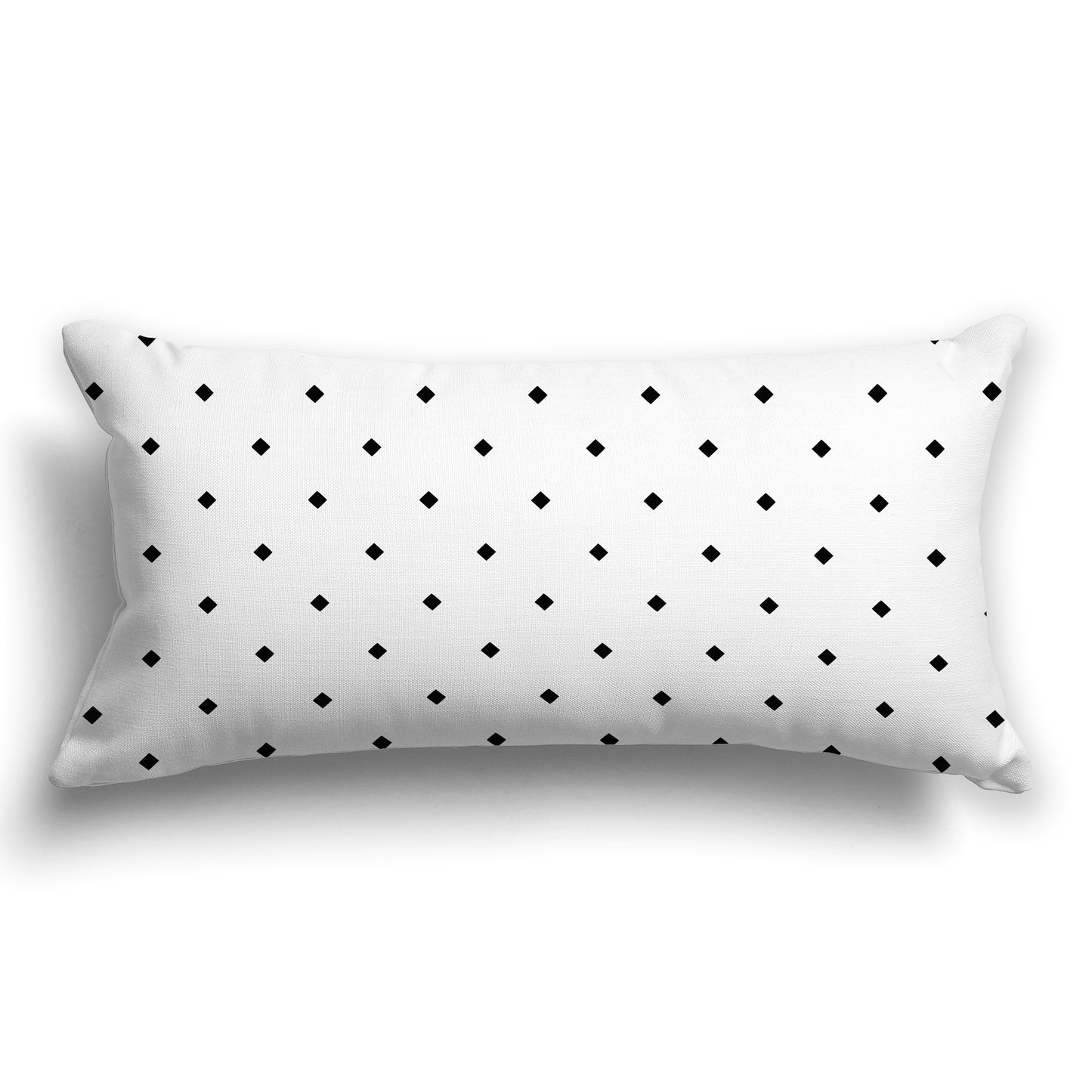 White/Beige-white Throw Pillow with Black Diamond Pattern on Front and Solid White/Beige-white Back, CAPC-1012-101