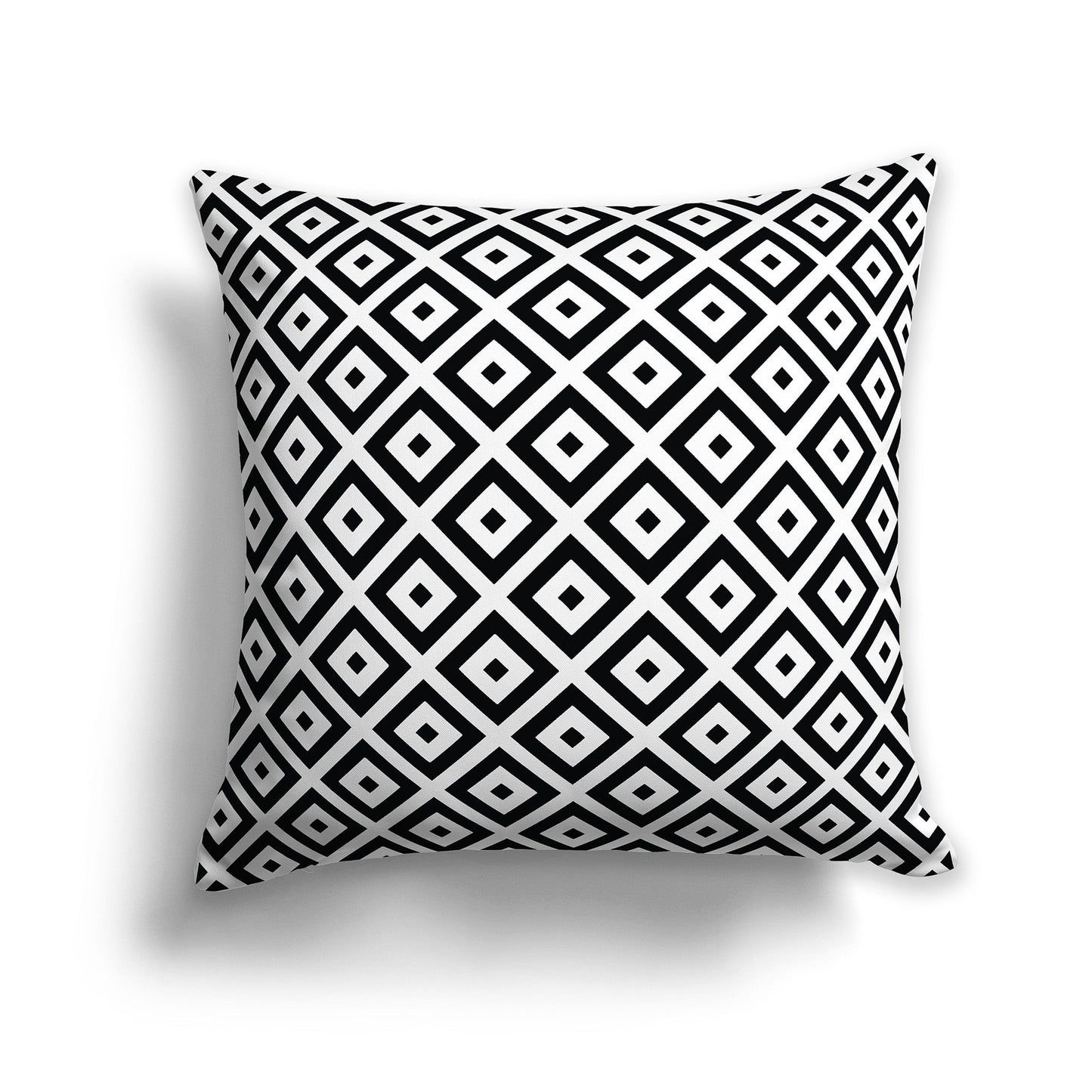 Throw Pillow with Black and White/Beige-white Radiating Squares on Both Sides, CAPC-1012-121