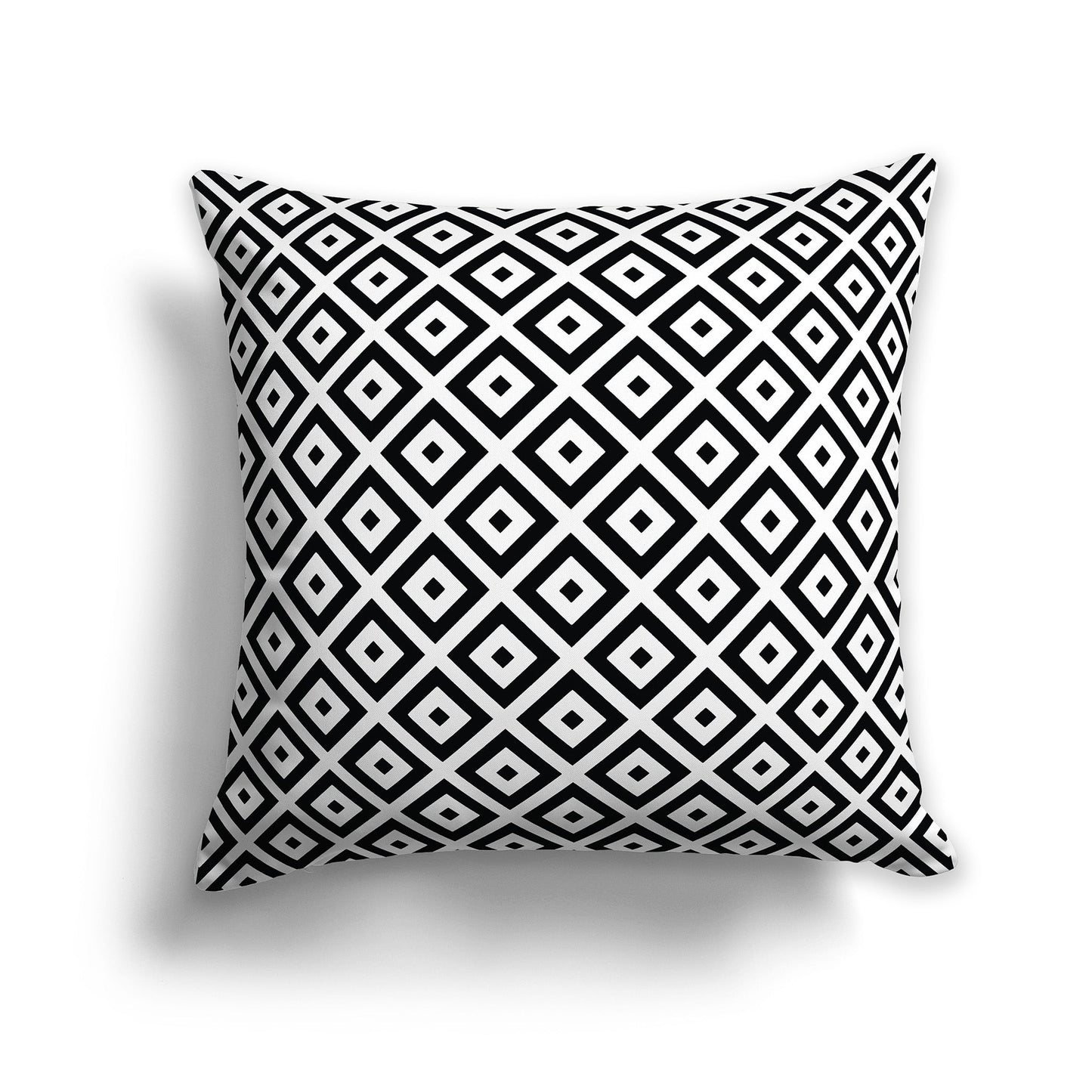 Throw Pillow with Black and White/Beige-white Radiating Squares on Both Sides, CAPC-1012-121