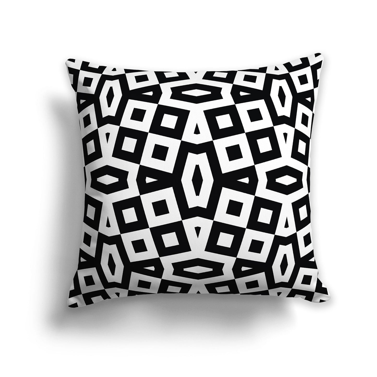 Throw Pillow with Black and White/Beige-white Geometric Pattern on Both Sides, CAPC-1012-171
