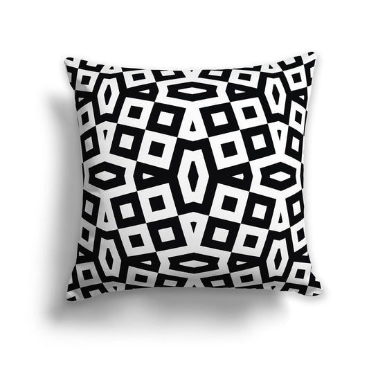 Throw Pillow with Black and White/Beige-white Geometric Pattern on Both Sides, CAPC-1012-171