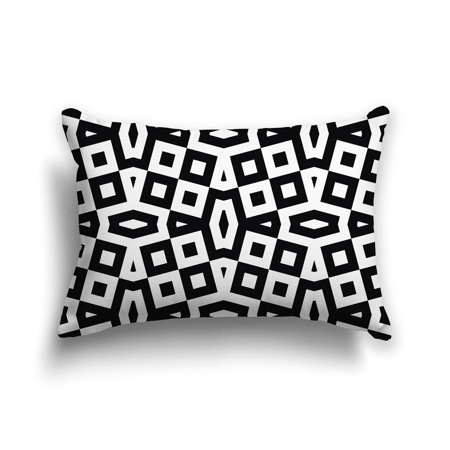 Throw Pillow with Black and White/Beige-white Geometric Pattern on Both Sides, CAPC-1012-171