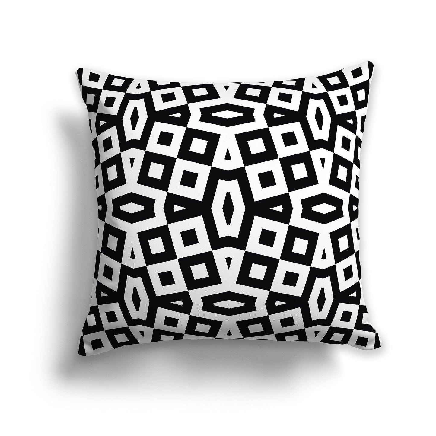 Throw Pillow with Black and White/Beige-white Geometric Pattern on Both Sides, CAPC-1012-171