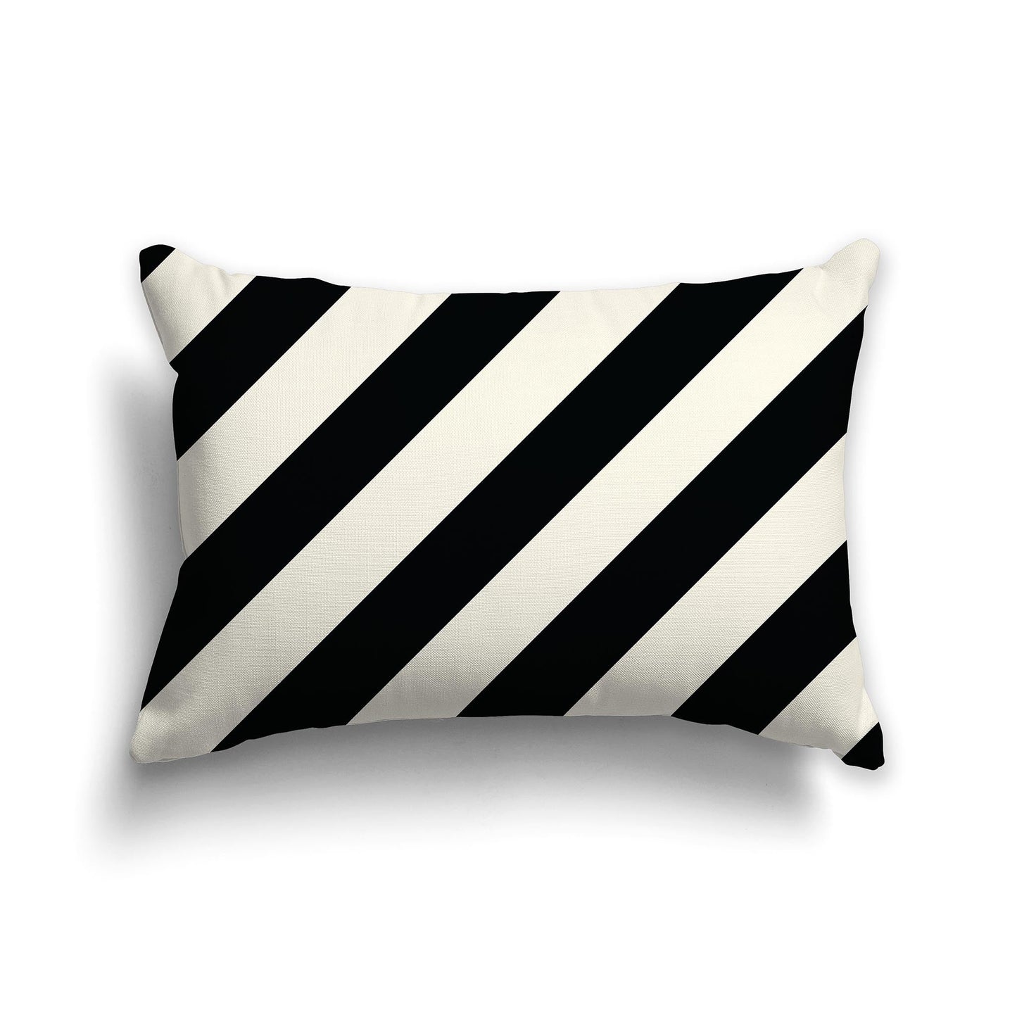 Pale Cream Throw Pillow with Black Diagonal Bars on Both Sides, CAPC-1013-031