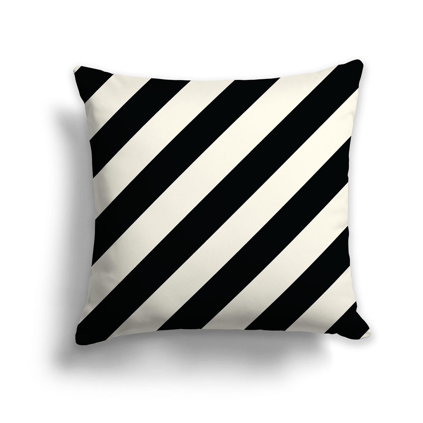Pale Cream Throw Pillow with Black Diagonal Bars on Both Sides, CAPC-1013-031