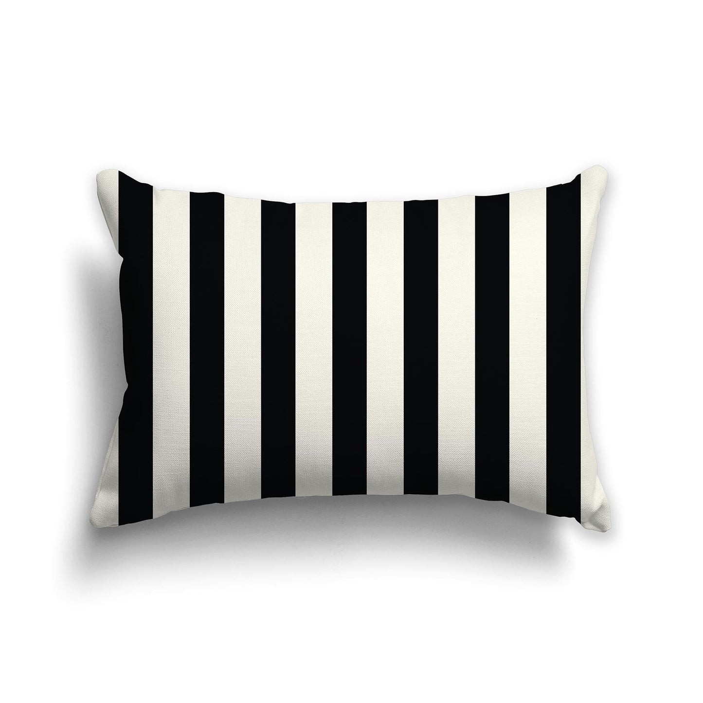 Pale Cream Throw Pillow with Black Bars on Front and Solid Pale Cream Back, CAPC-1013-051
