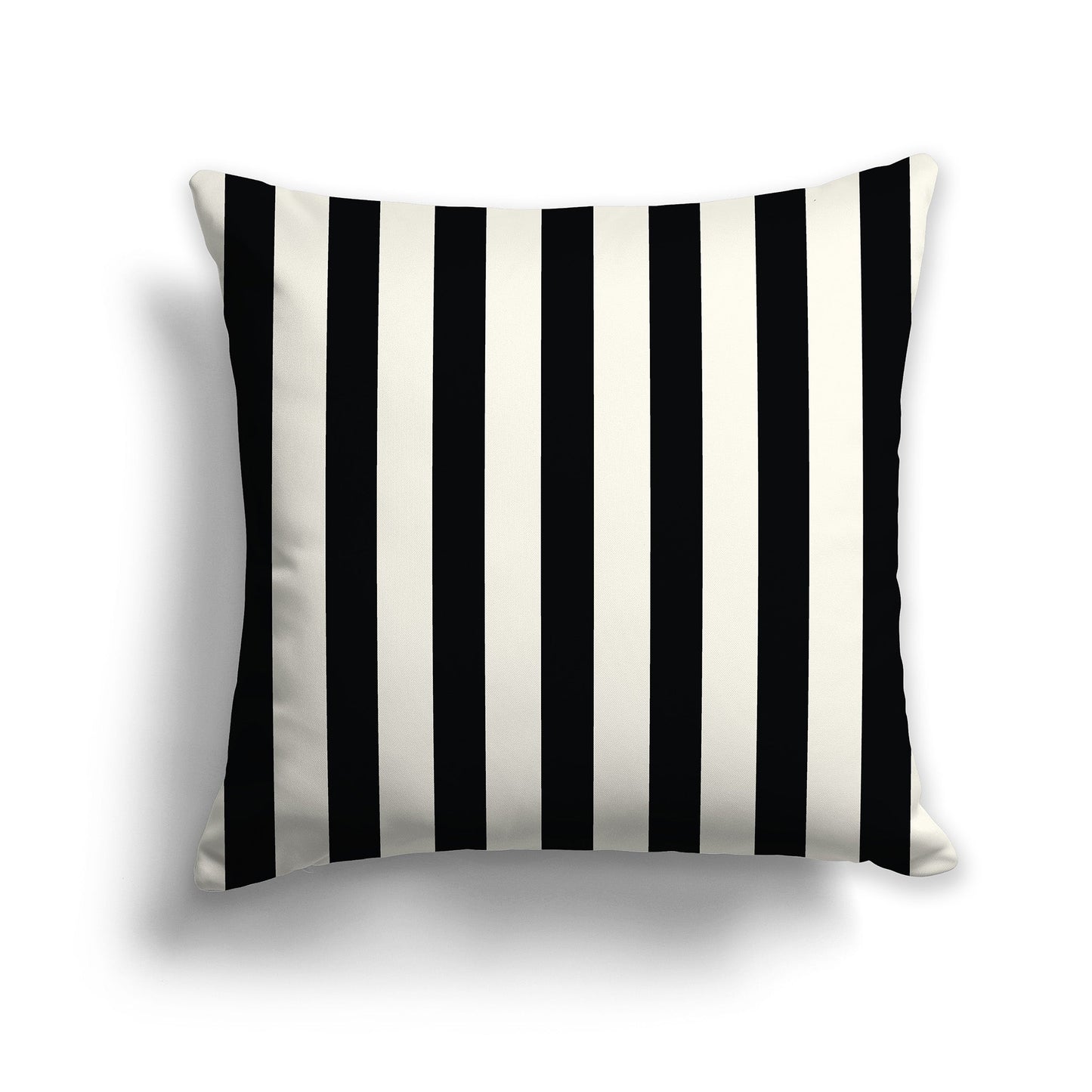Pale Cream Throw Pillow with Black Bars on Front and Solid Pale Cream Back, CAPC-1013-051