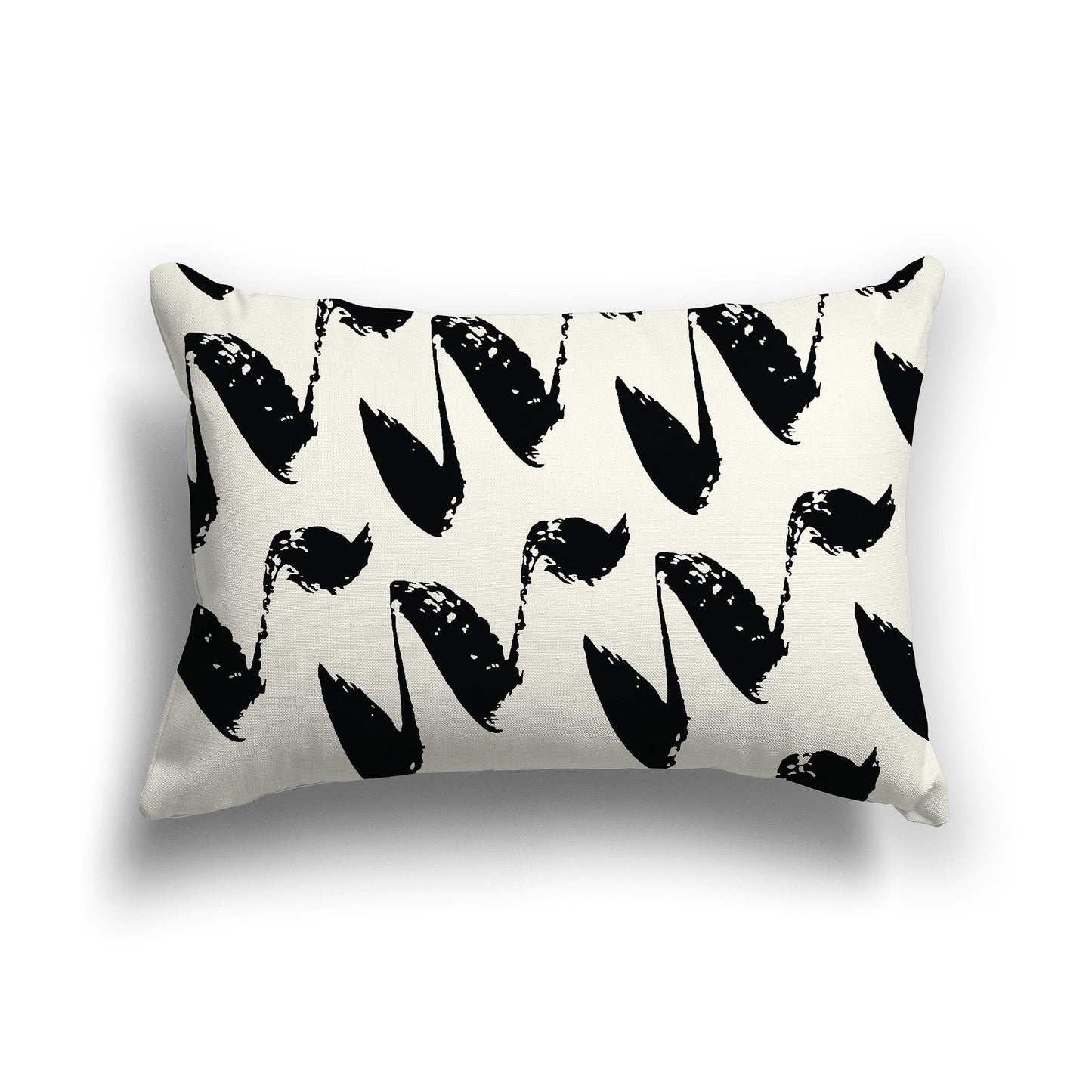 Pale Cream Throw Pillow with Black Squiggle Pattern on Both Sides, CAPC-1013-081