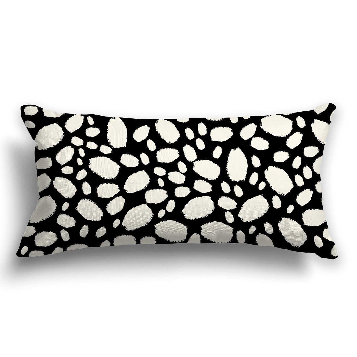 Black Throw Pillow with Pale Cream Paint Dabs on Both Sides, CAPC-1013-092