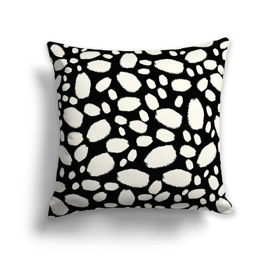 Black Throw Pillow with Pale Cream Paint Dabs on Both Sides, CAPC-1013-092