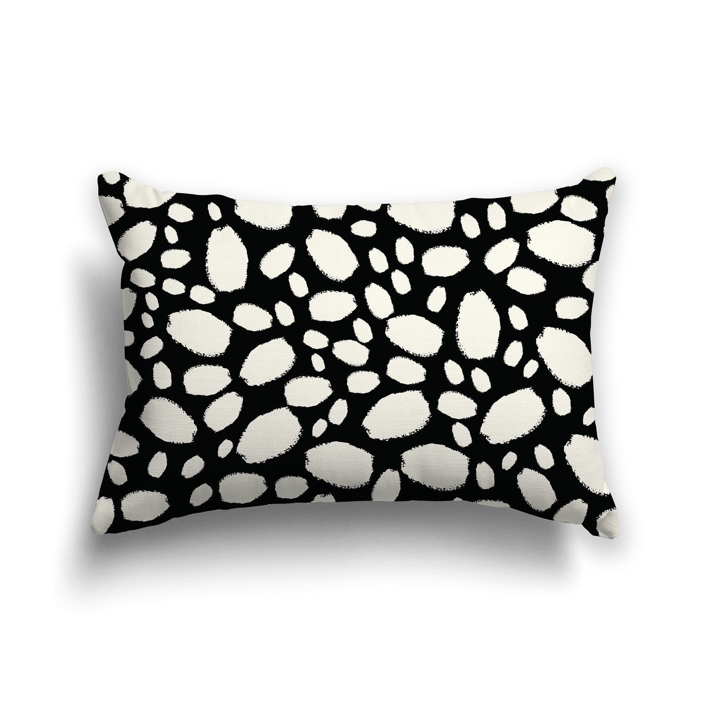Black Throw Pillow with Pale Cream Paint Dabs on Both Sides, CAPC-1013-092