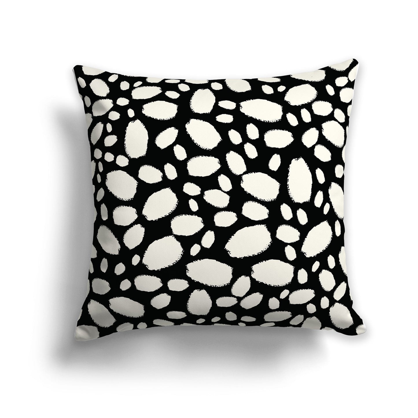 Black Throw Pillow with Pale Cream Paint Dabs on Both Sides, CAPC-1013-092