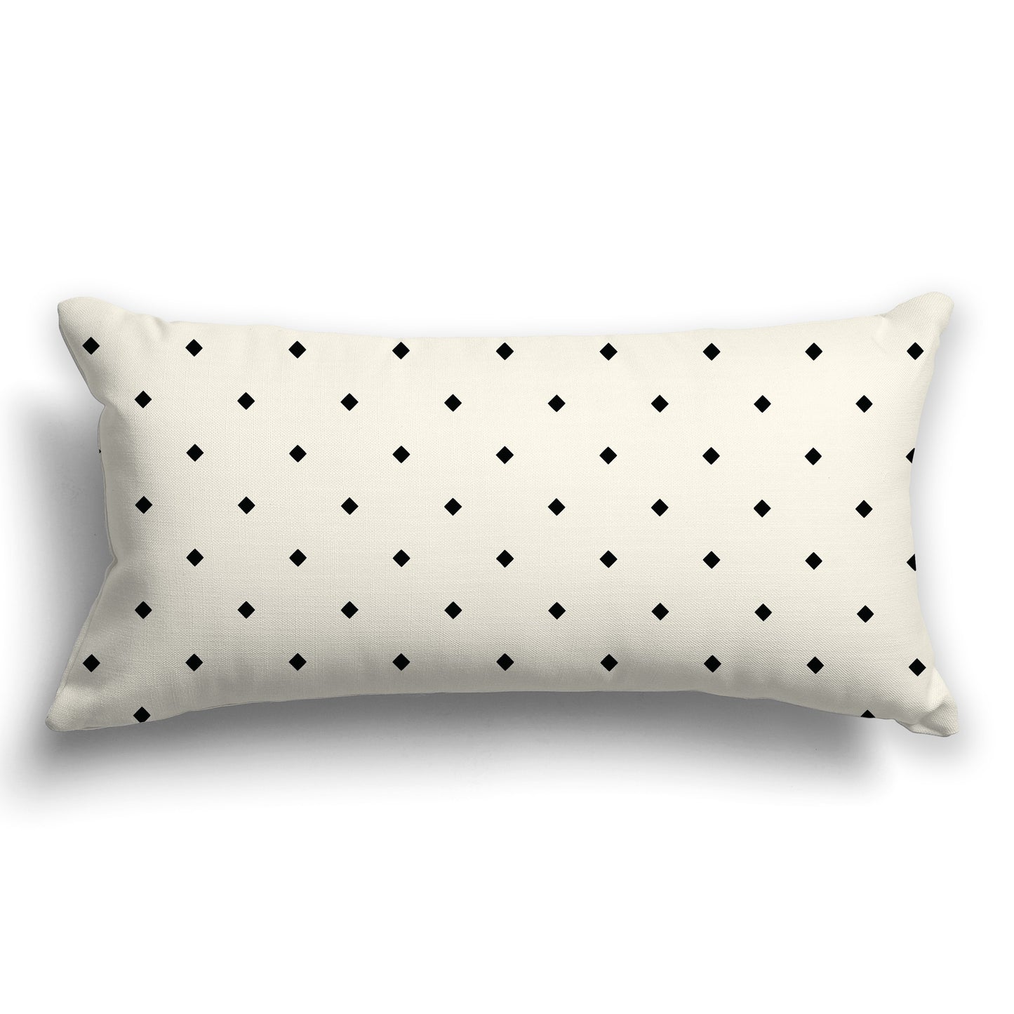 Pale Cream Throw Pillow with Black Diamond Pattern on Front and Solid Pale Cream Back, CAPC-1013-101