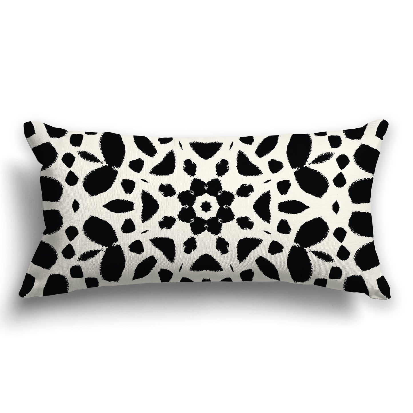 Pale Cream Throw Pillow with Black Circular Pattern on Both Sides, CAPC-1013-181