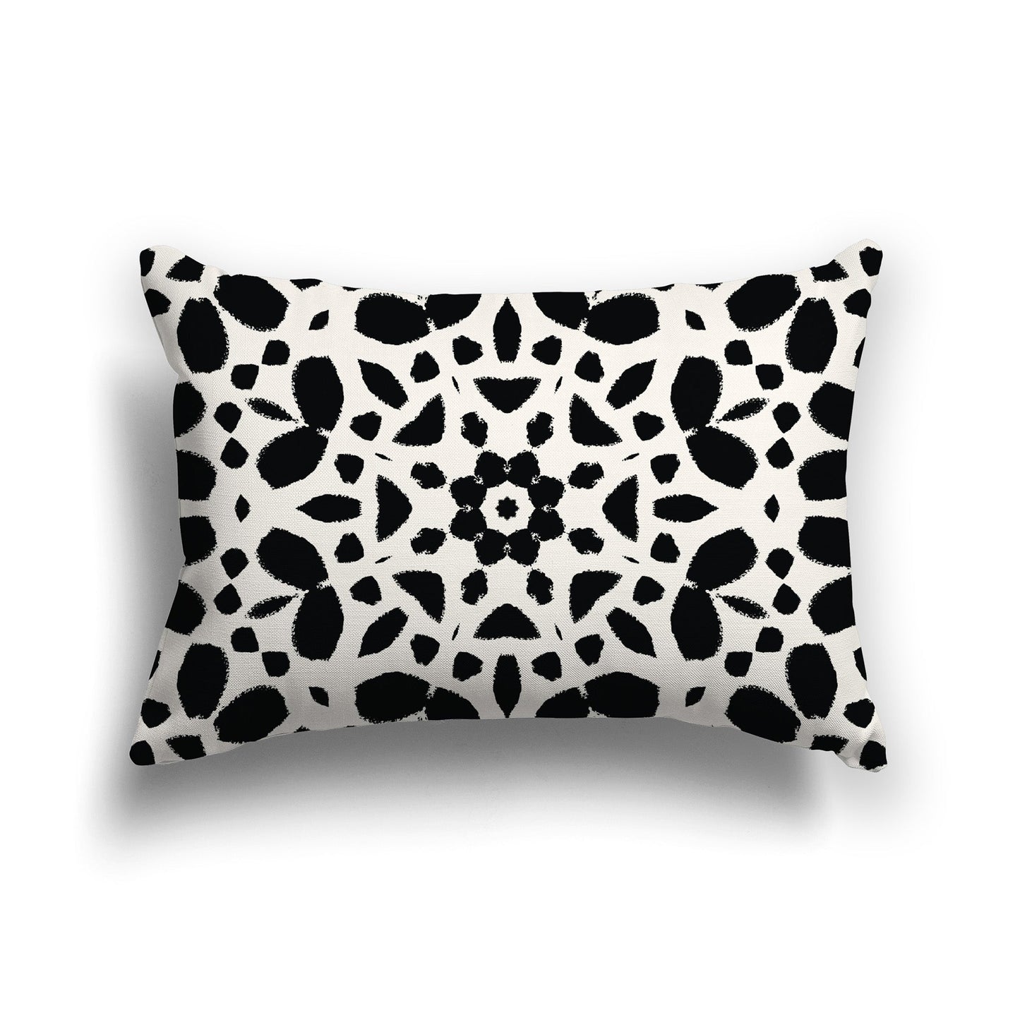 Pale Cream Throw Pillow with Black Circular Pattern on Both Sides, CAPC-1013-181