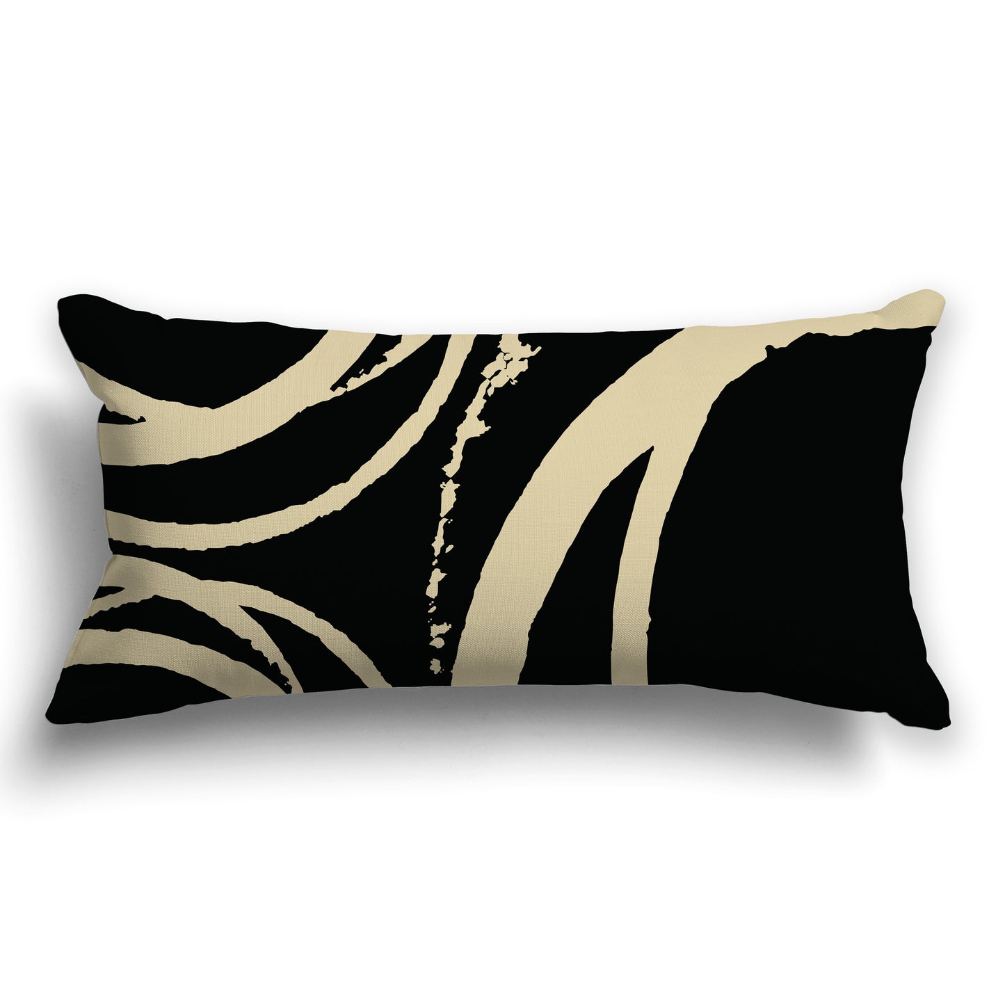 Black Throw Pillow with Tan Circular Graphic on Both Sides, CAPC-1014-022