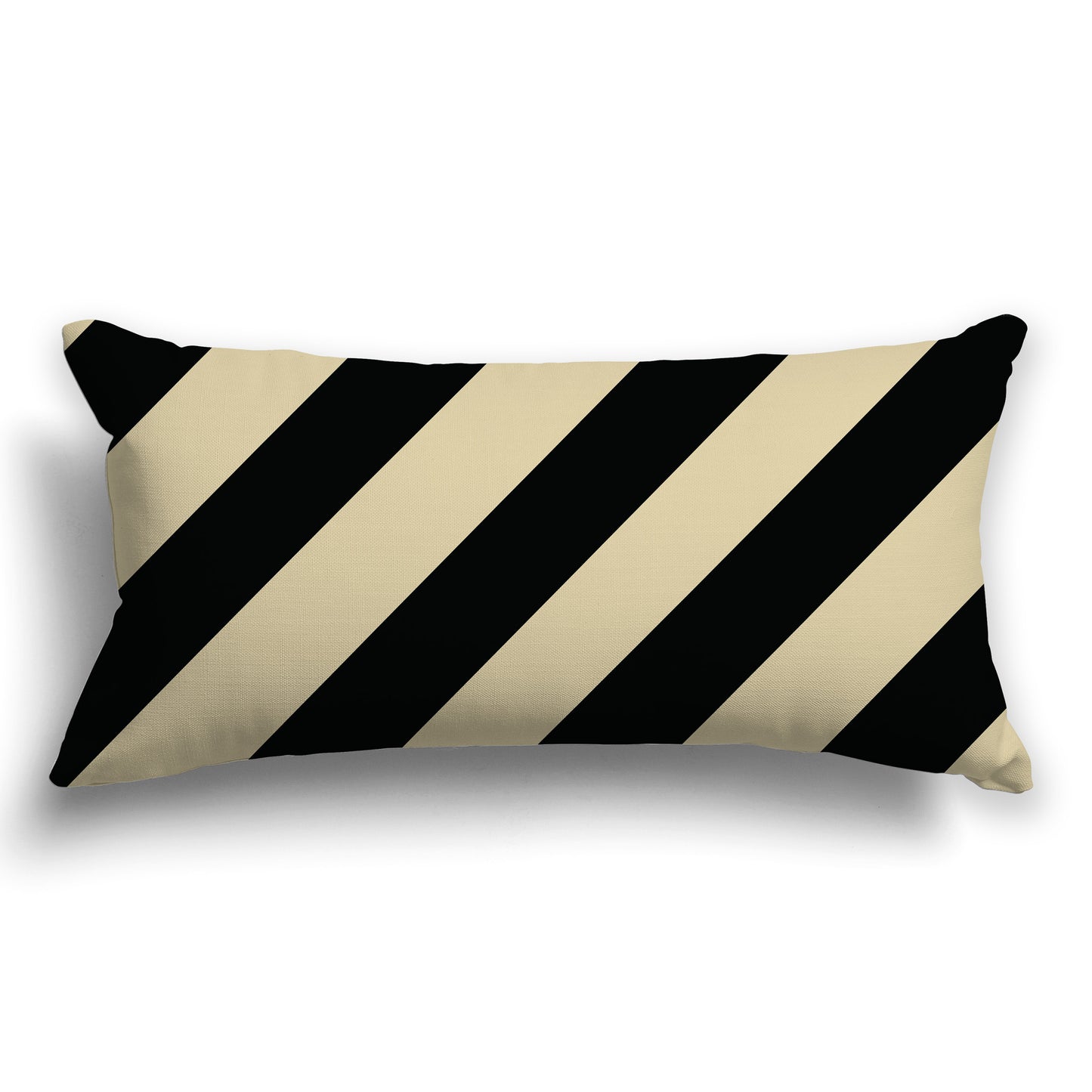 Tan Throw Pillow with Black Diagonal Bars on Both Sides, CAPC-1014-031