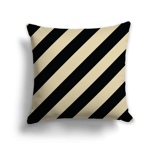 Tan Throw Pillow with Black Diagonal Bars on Both Sides, CAPC-1014-031