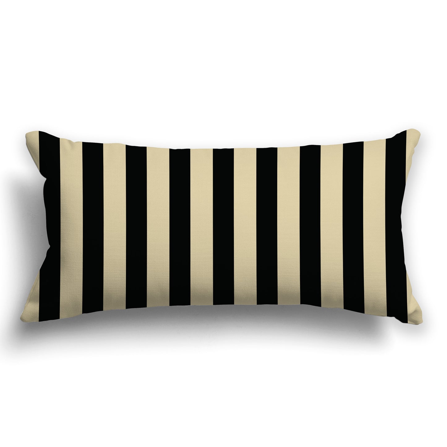 Tan Throw Pillow with Black Bars on Front and Solid Tan Back, CAPC-1014-051