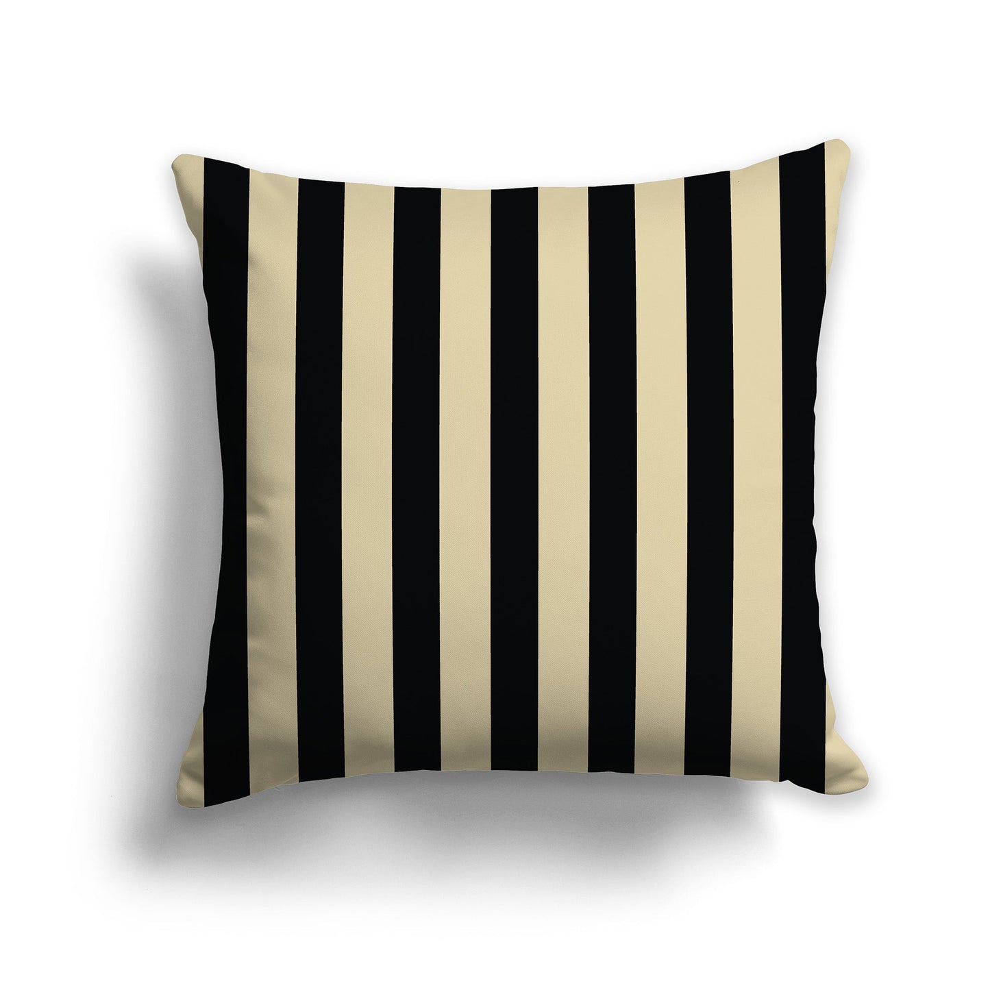 Tan Throw Pillow with Black Bars on Front and Solid Tan Back, CAPC-1014-051
