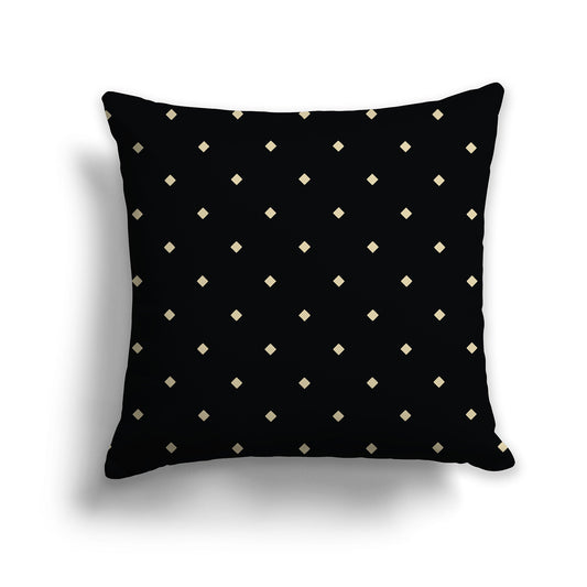 Black Throw Pillow with Tan Diamond Pattern on Front and Solid Black Back, CAPC-1014-102