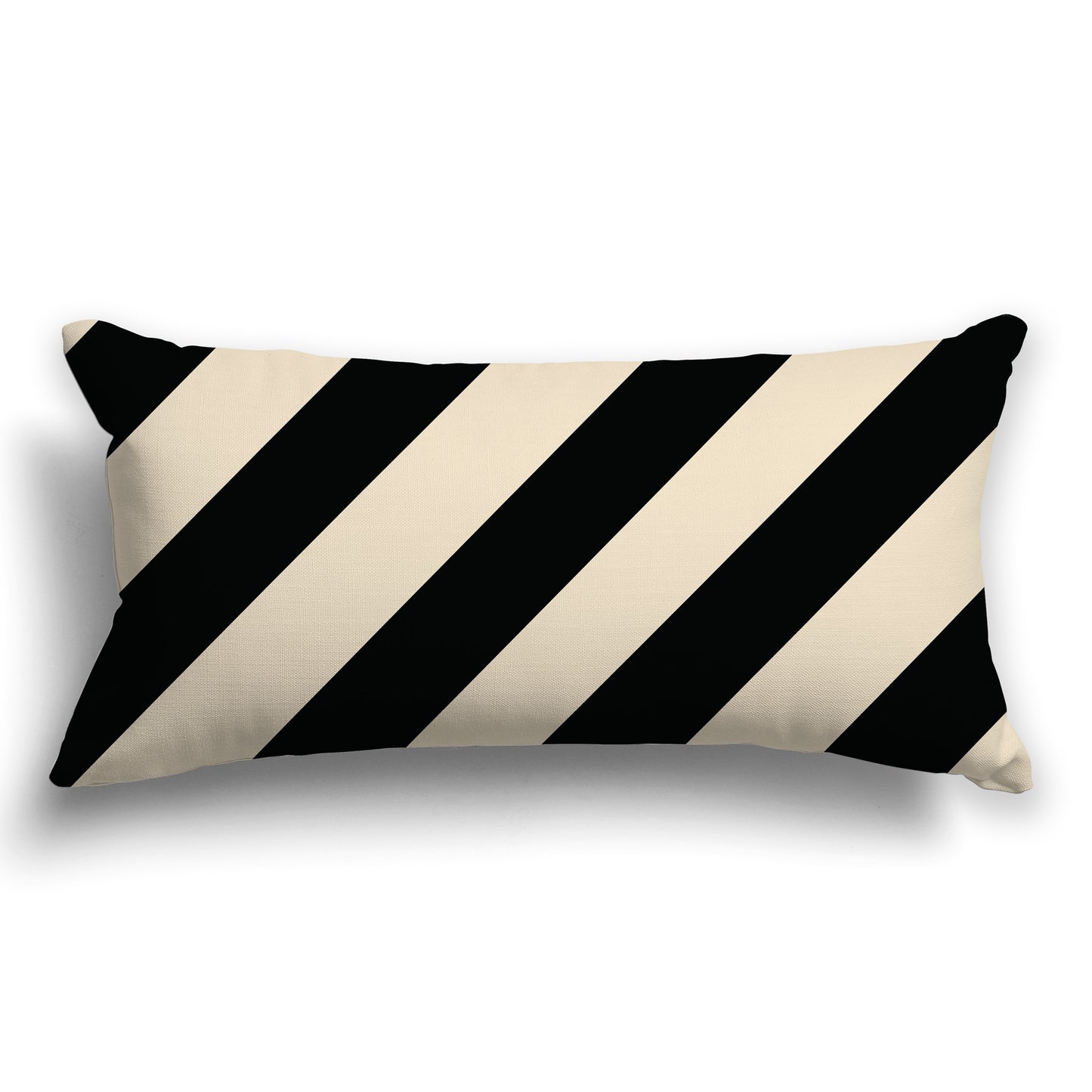 Beige Throw Pillow with Black Diagonal Bars on Both Sides, CAPC-1015-031