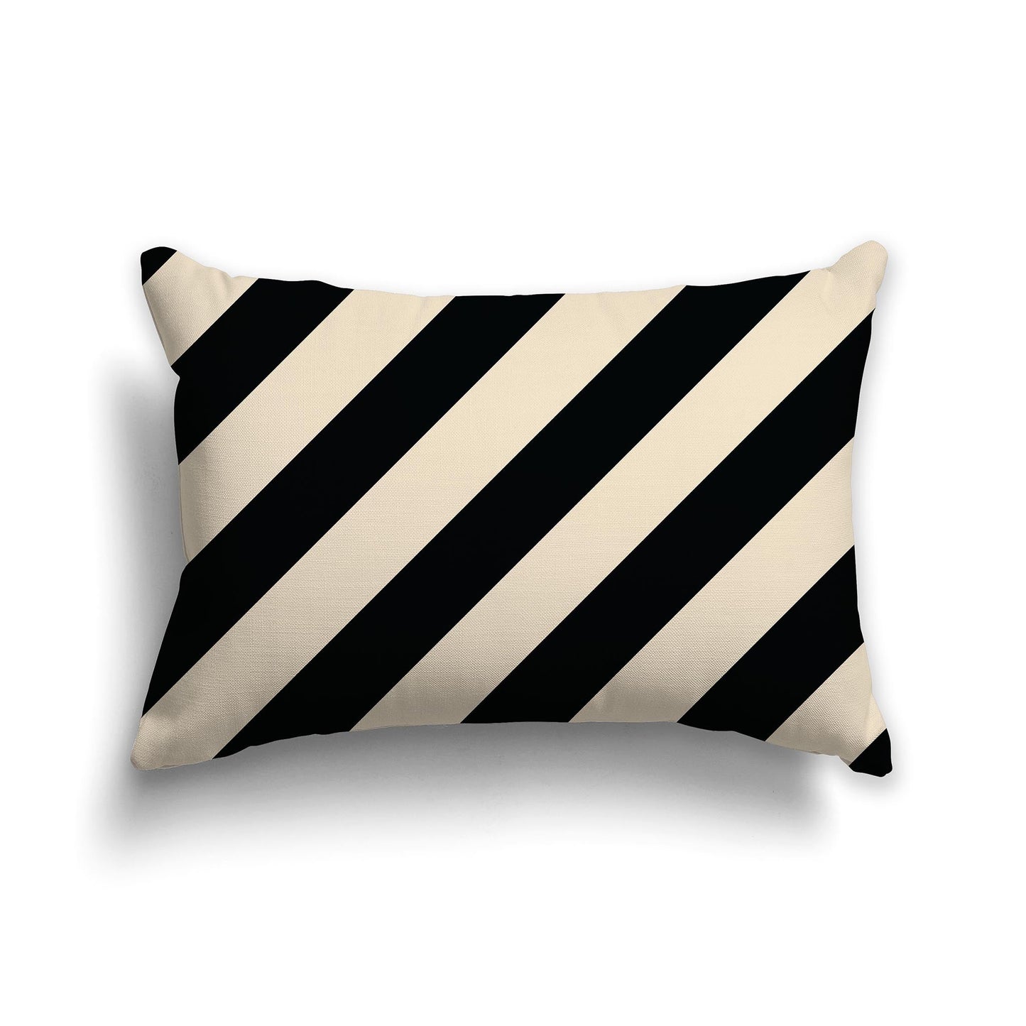 Beige Throw Pillow with Black Diagonal Bars on Both Sides, CAPC-1015-031