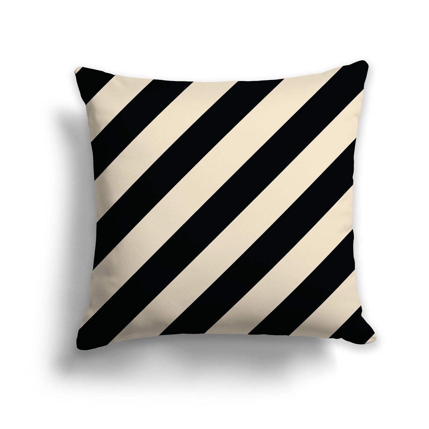 Beige Throw Pillow with Black Diagonal Bars on Both Sides, CAPC-1015-031