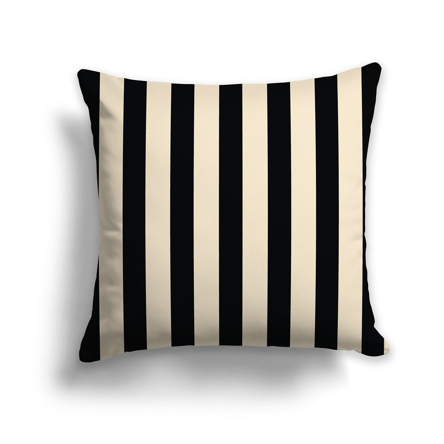 Beige Throw Pillow with Black Bars on Front and Solid Beige Back, CAPC-1015-051