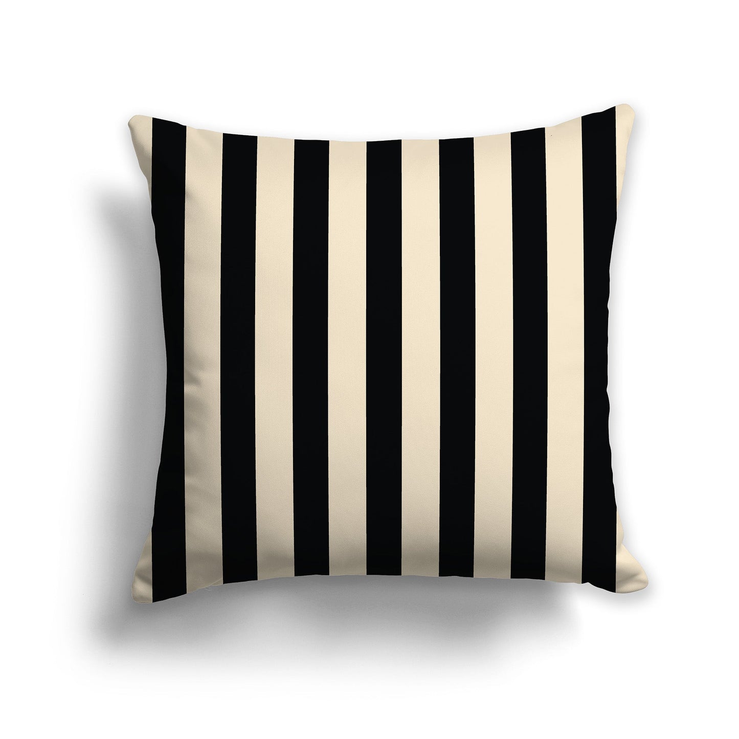 Beige Throw Pillow with Black Bars on Front and Solid Beige Back, CAPC-1015-051