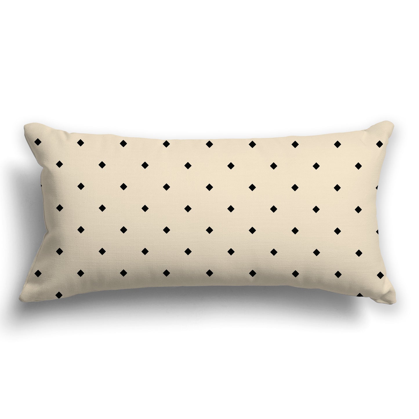Beige Throw Pillow with Black Diamond Pattern on Front and Solid Beige Back, CAPC-1015-101