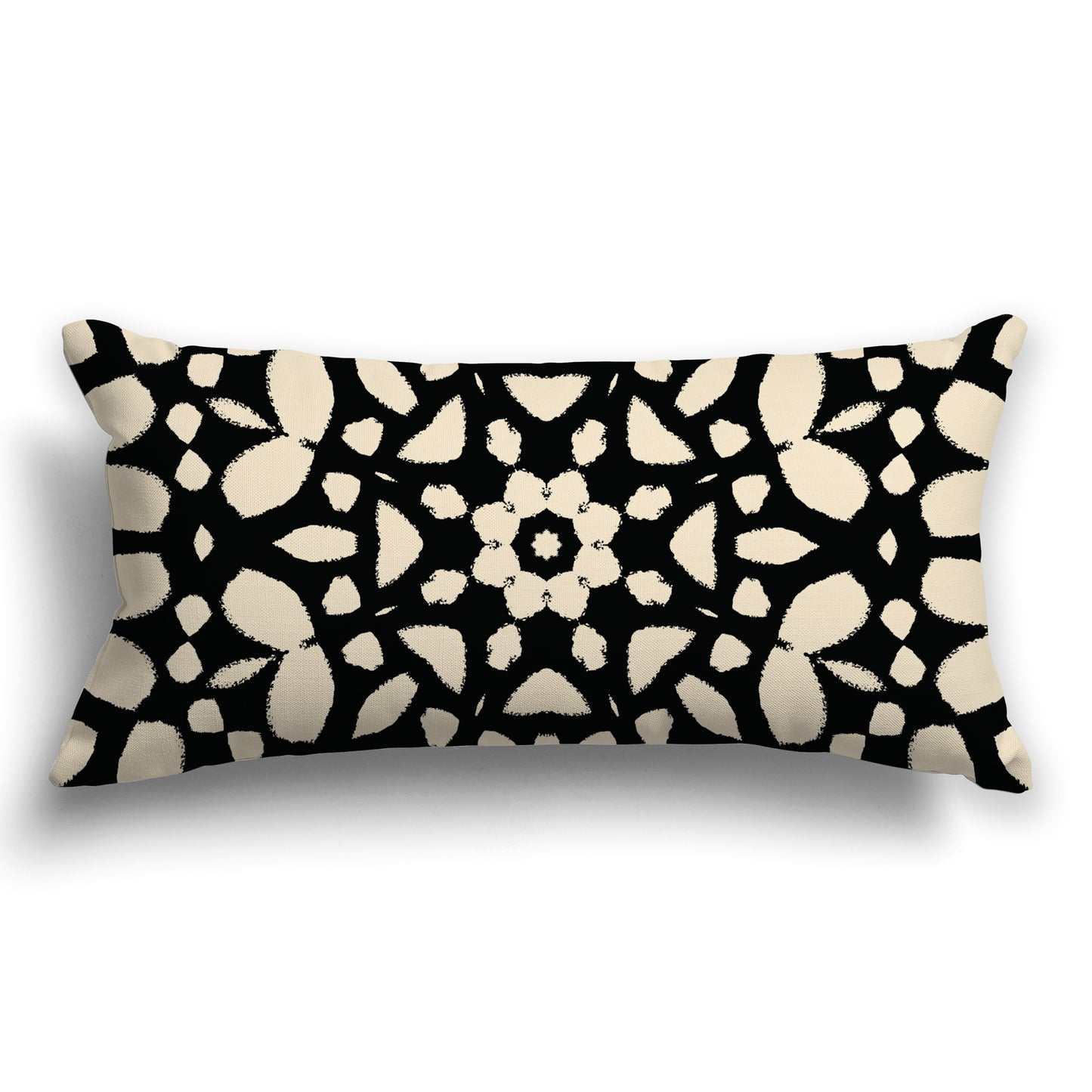 Beige Throw Pillow with Black Circular Pattern on Both Sides, CAPC-1015-181