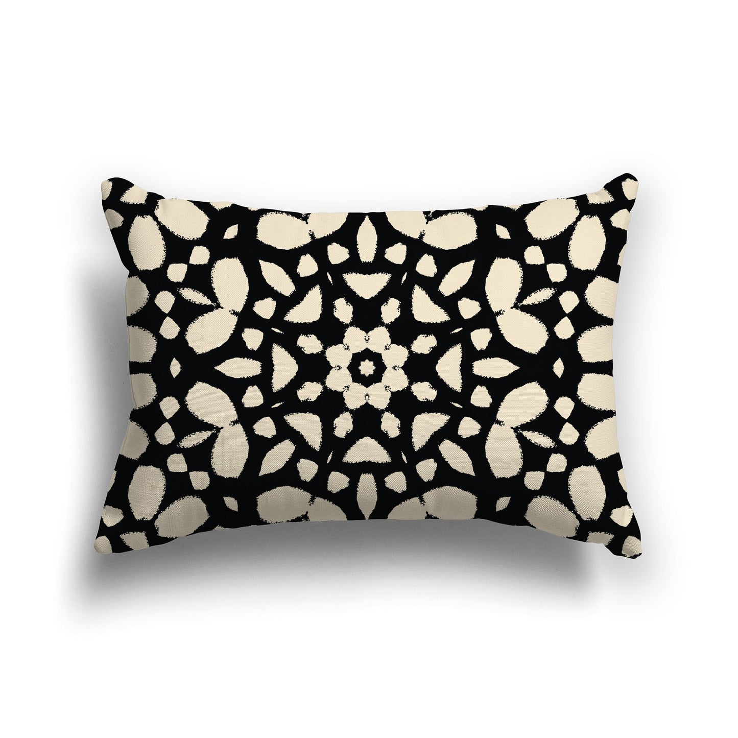 Beige Throw Pillow with Black Circular Pattern on Both Sides, CAPC-1015-181