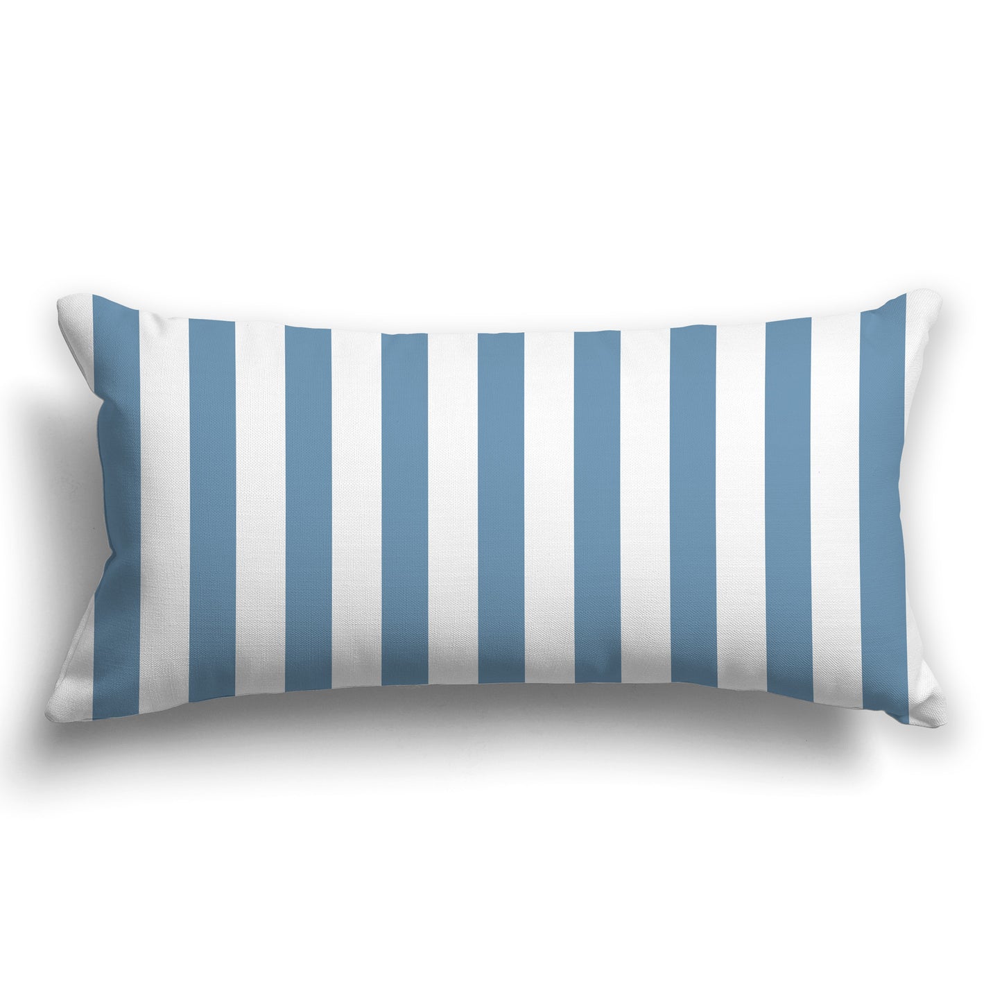 White/Beige-white Throw Pillow with Medium-blue Bars on Front and Solid White/Beige-white Back, CAPC-1021-051