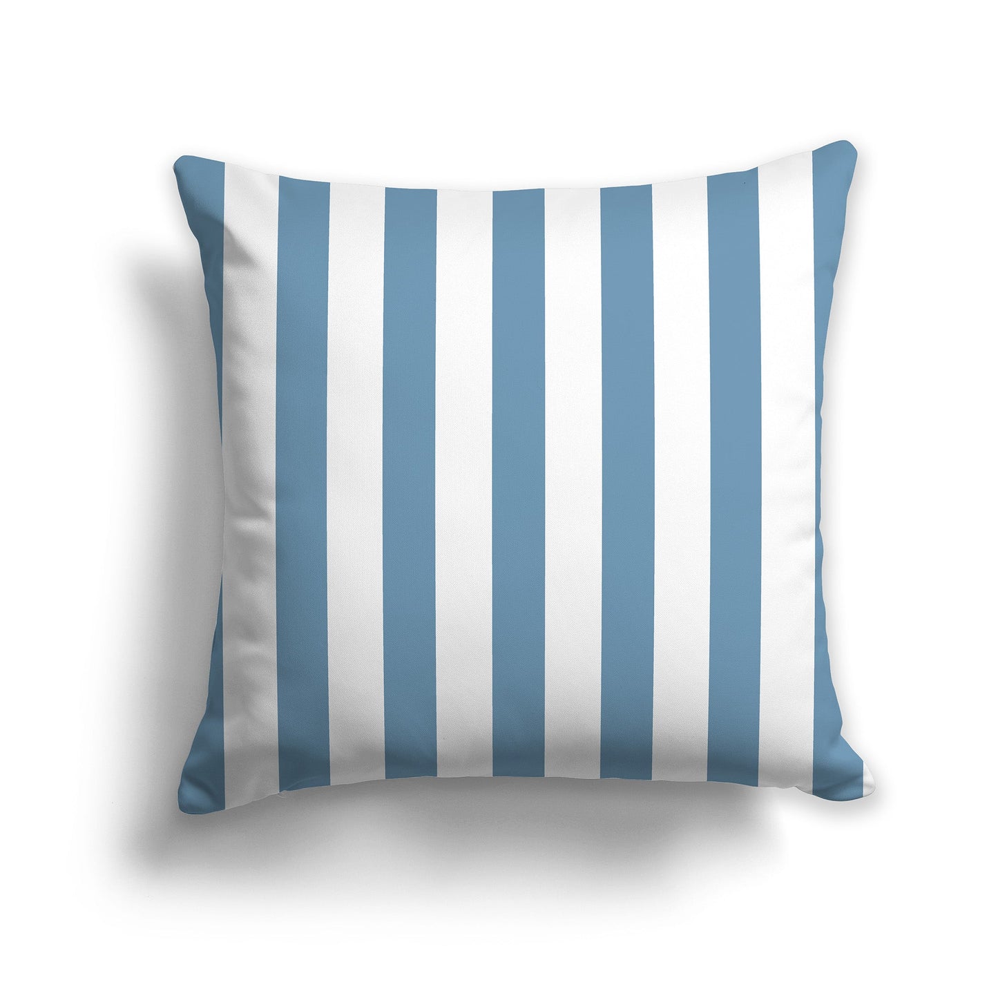 White/Beige-white Throw Pillow with Medium-blue Bars on Front and Solid White/Beige-white Back, CAPC-1021-051
