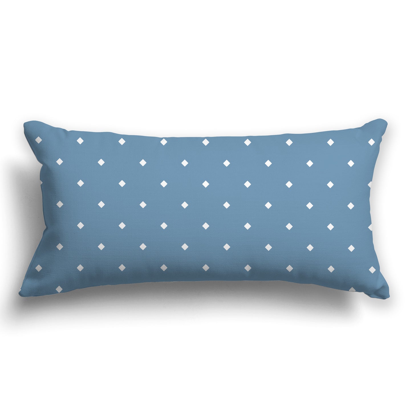 Medium-blue Throw Pillow with White/Beige-white Diamond Pattern on Front and Solid Medium-blue Back, CAPC-1021-102